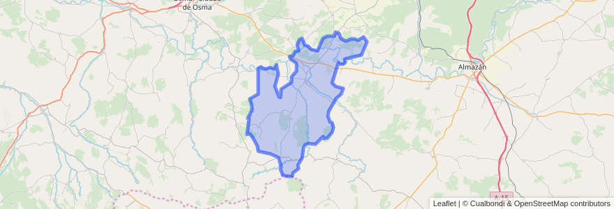 Mapa de ubicacion de Berlanga de Duero.