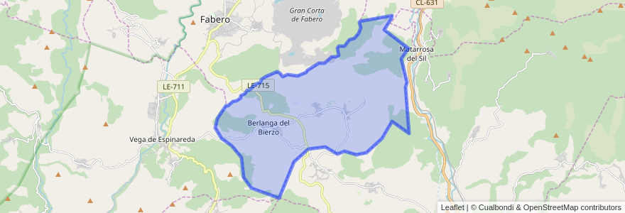 Mapa de ubicacion de Berlanga del Bierzo.