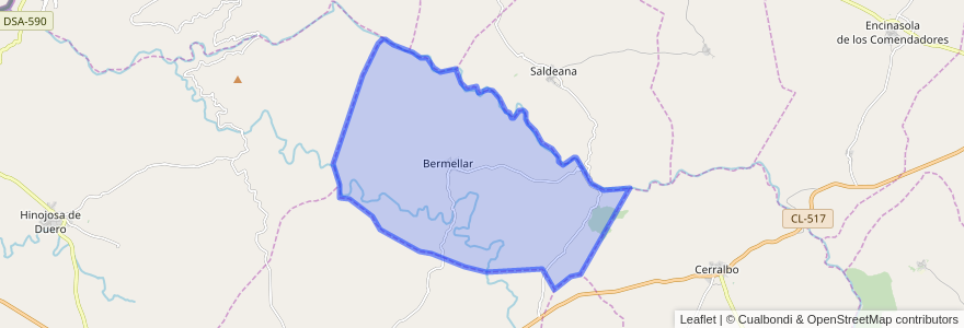 Mapa de ubicacion de Bermellar.