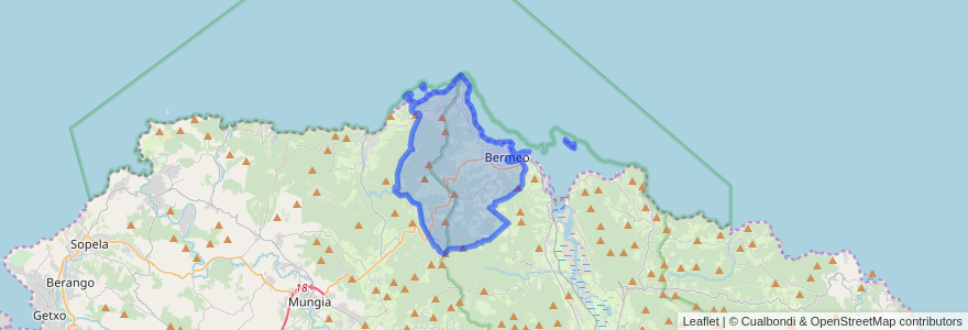 Mapa de ubicacion de Bermeo.