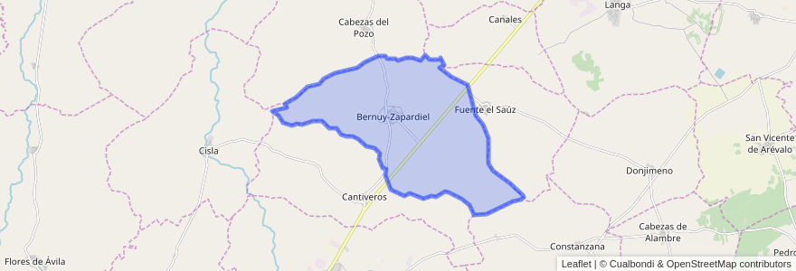 Mapa de ubicacion de Bernuy-Zapardiel.