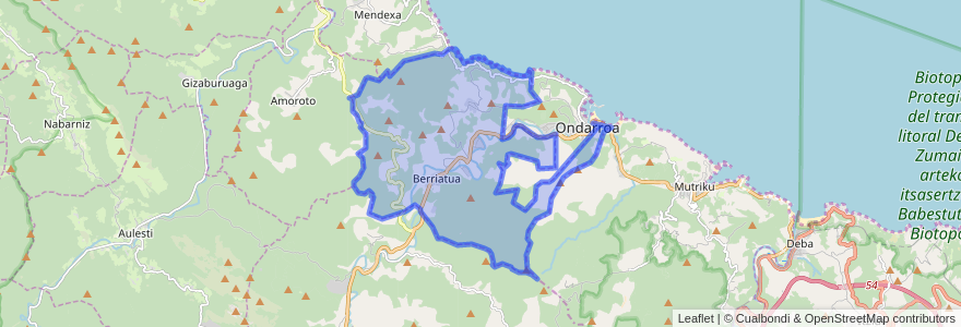 Mapa de ubicacion de Berriatua.