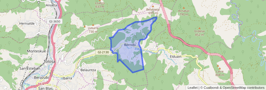 Mapa de ubicacion de Berrobi.