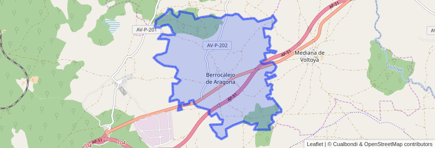 Mapa de ubicacion de Berrocalejo de Aragona.