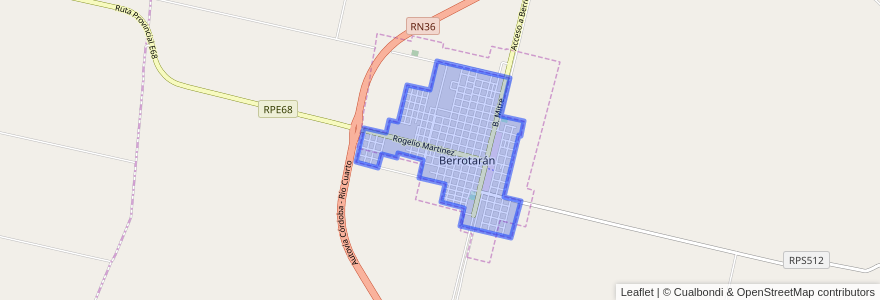 Mapa de ubicacion de Berrotarán.