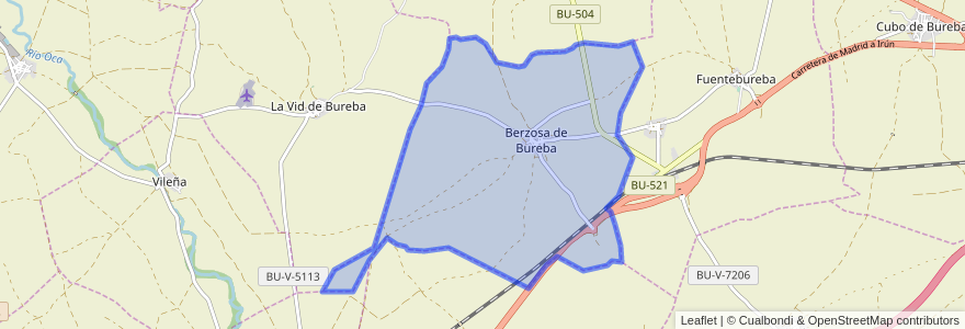 Mapa de ubicacion de Berzosa de Bureba.