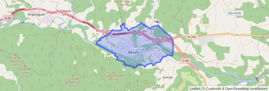 Mapa de ubicacion de Besalú.