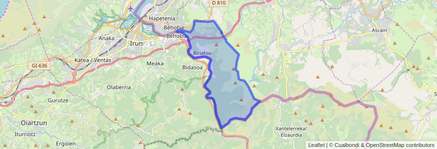 Mapa de ubicacion de Biriatou.