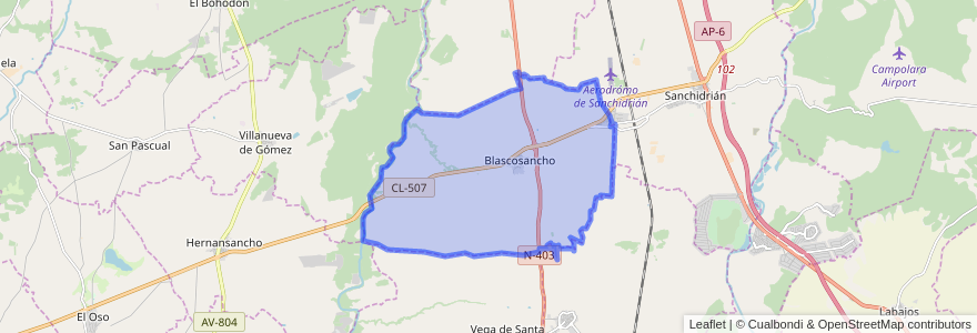 Mapa de ubicacion de Blascosancho.