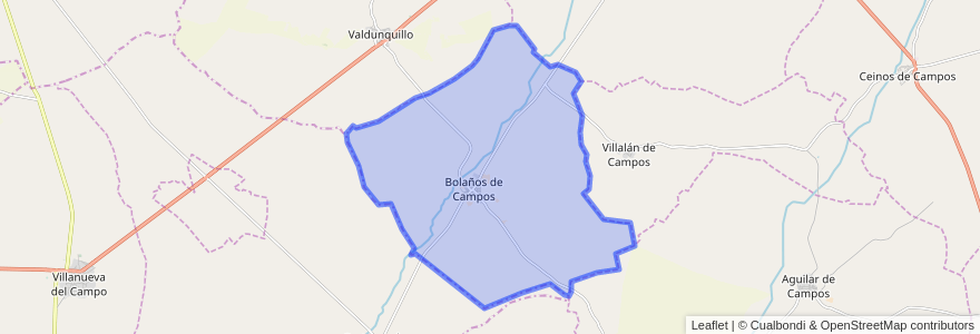 Mapa de ubicacion de Bolaños de Campos.