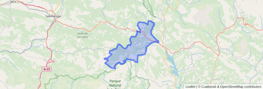 Mapa de ubicacion de Boltaña.