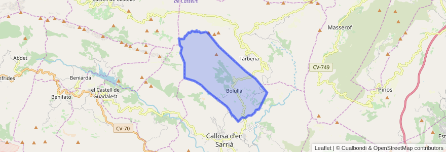 Mapa de ubicacion de Bolulla.