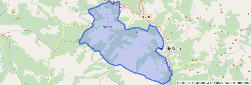 Mapa de ubicacion de Bonansa.