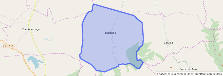 Mapa de ubicacion de Bordalba.