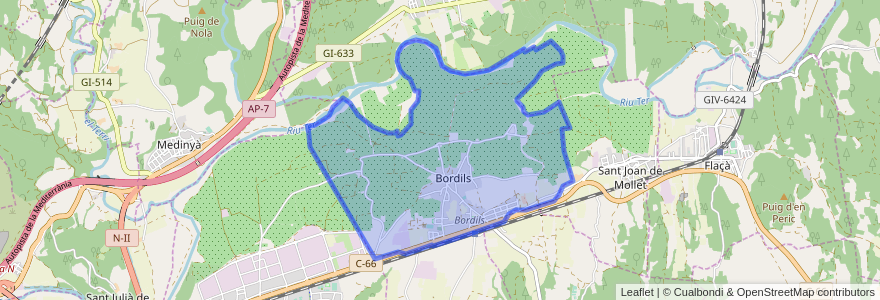 Mapa de ubicacion de Bordils.