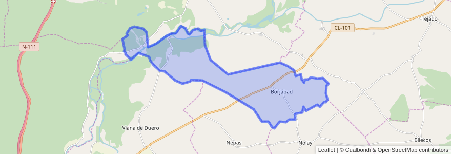 Mapa de ubicacion de Borjabad.