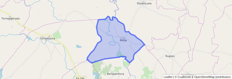 Mapa de ubicacion de Botija.