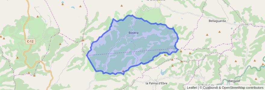 Mapa de ubicacion de Bovera.