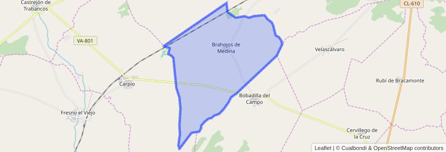 Mapa de ubicacion de Brahojos de Medina.