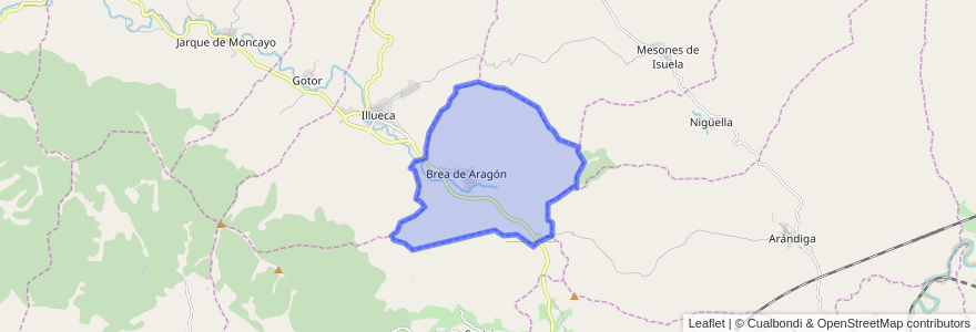 Mapa de ubicacion de Brea de Aragón.