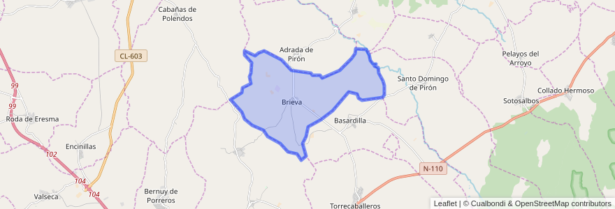 Mapa de ubicacion de Brieva.