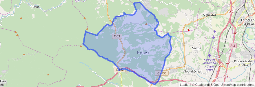 Mapa de ubicacion de Brunyola i Sant Martí Sapresa.