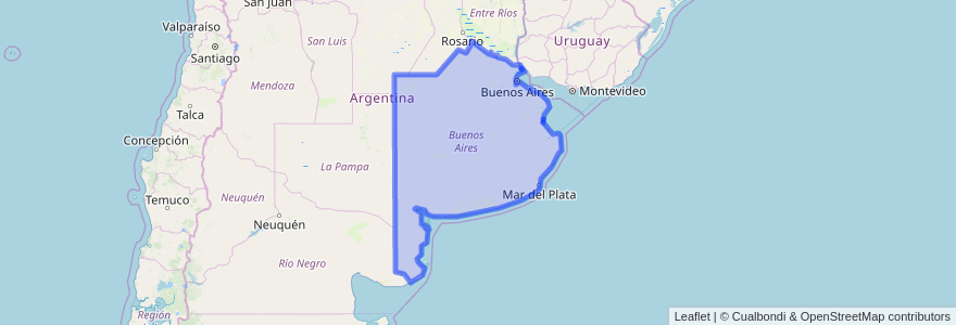 Mapa de ubicacion de Province de Buenos Aires.