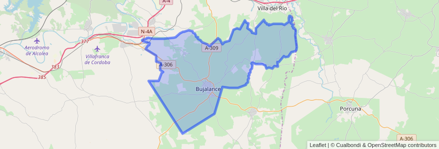 Mapa de ubicacion de Bujalance.