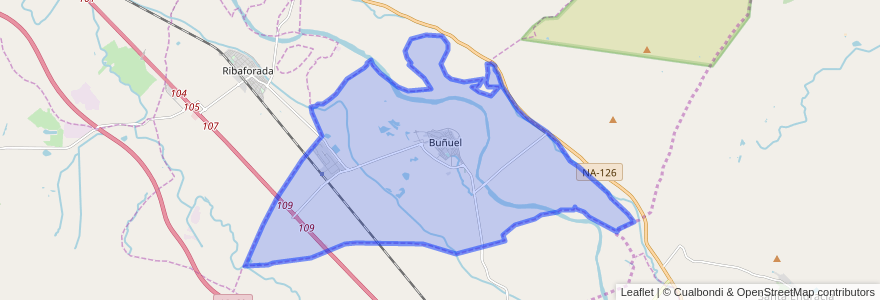 Mapa de ubicacion de Buñuel.