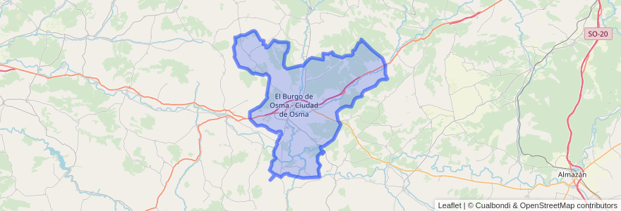 Mapa de ubicacion de Burgo de Osma-Ciudad de Osma.