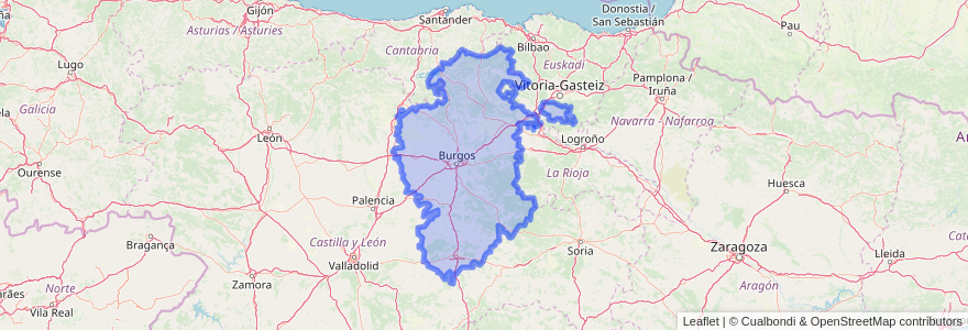 Mapa de ubicacion de Burgos.