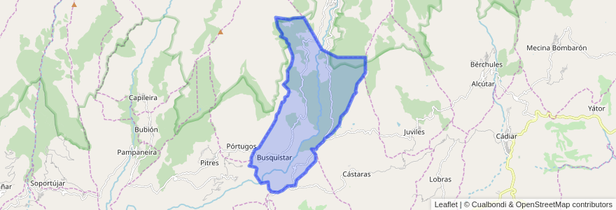 Mapa de ubicacion de Busquístar.