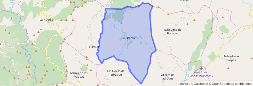 Mapa de ubicacion de Bustares.