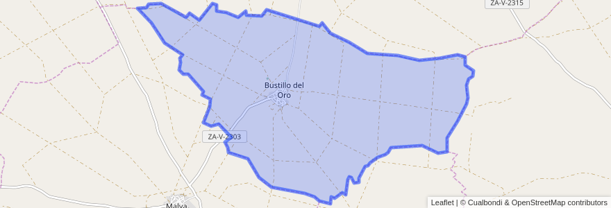 Mapa de ubicacion de Bustillo del Oro.