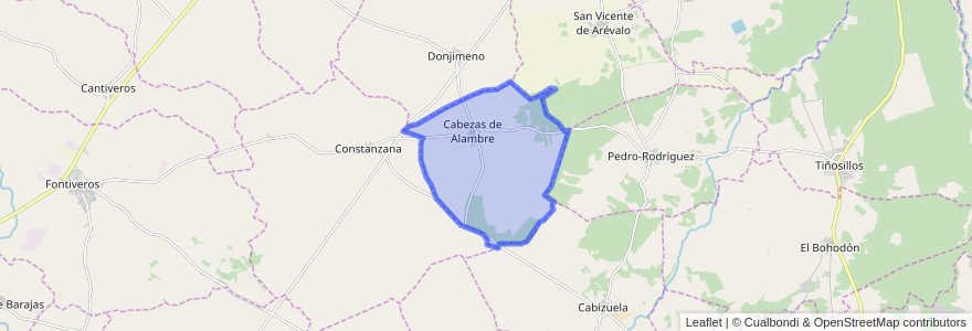 Mapa de ubicacion de Cabezas de Alambre.