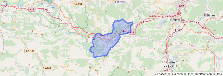 Mapa de ubicacion de Cabezón de la Sal.