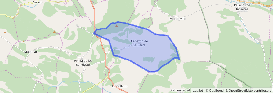 Mapa de ubicacion de Cabezón de la Sierra.