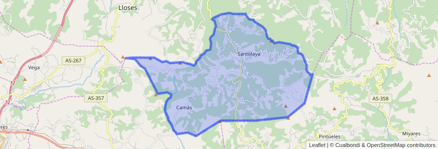 Mapa de ubicacion de Cabranes.