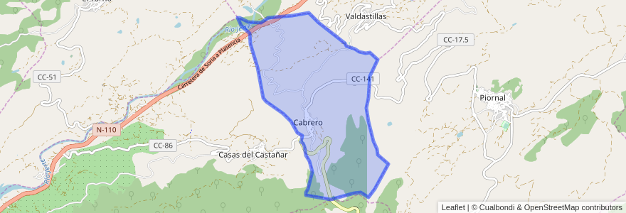 Mapa de ubicacion de Cabrero.