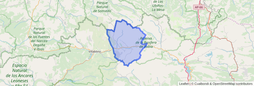 Mapa de ubicacion de Cabrillanes.