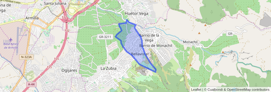 Mapa de ubicacion de Cájar.