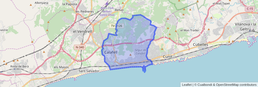 Mapa de ubicacion de Calafell.