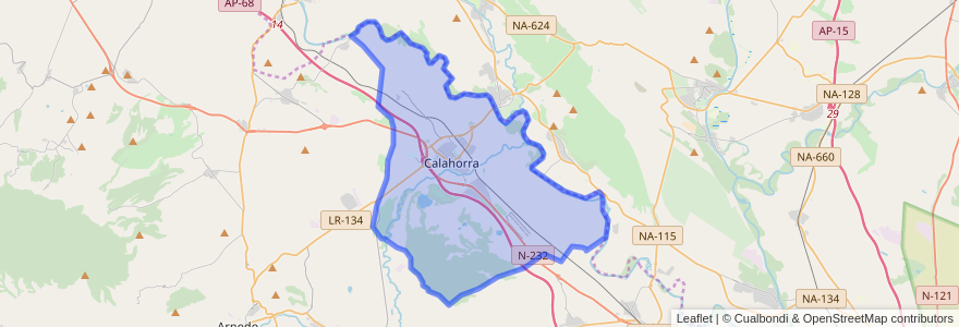 Mapa de ubicacion de Calahorra.