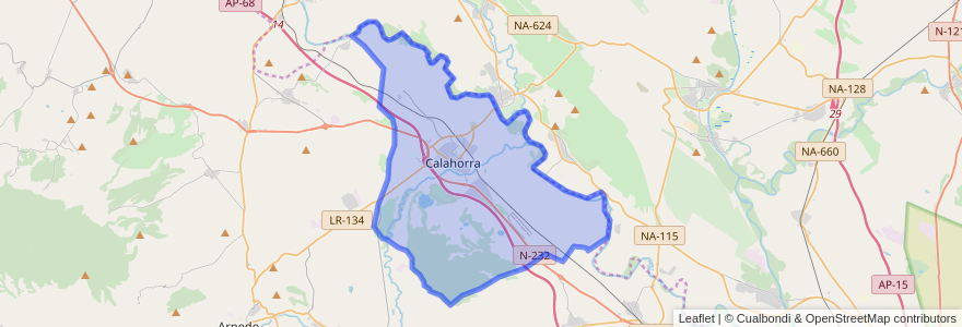 Mapa de ubicacion de Calahorra.