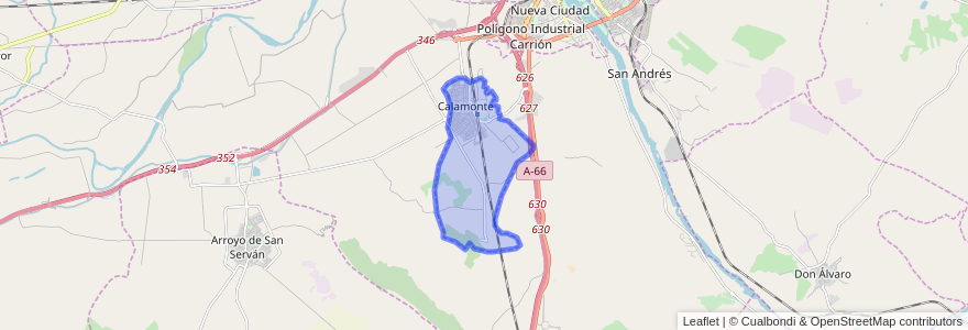 Mapa de ubicacion de Calamonte.