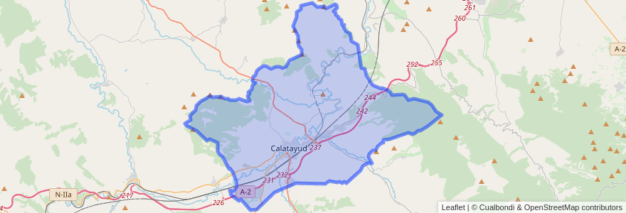 Mapa de ubicacion de Calatayud.