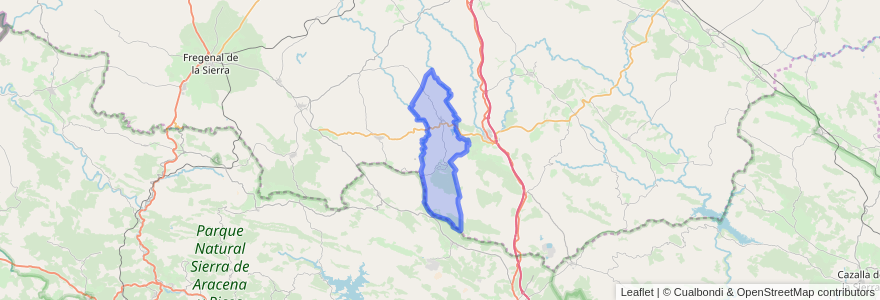 Mapa de ubicacion de Calera de León.