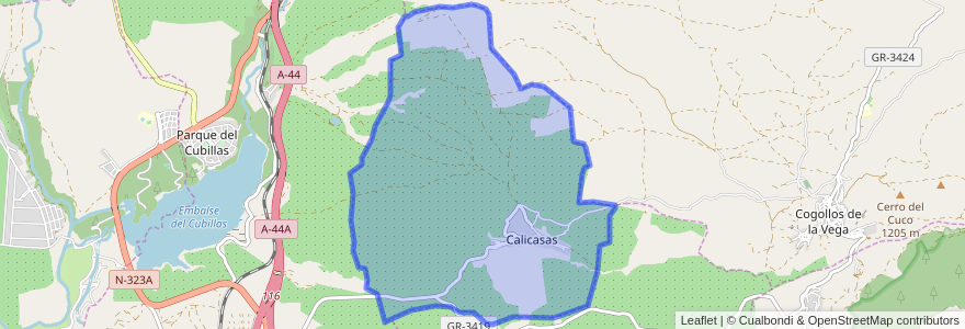 Mapa de ubicacion de Calicasas.