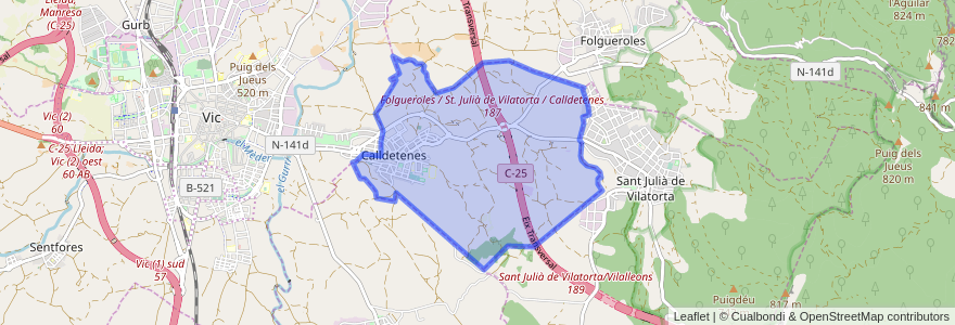 Mapa de ubicacion de Calldetenes.