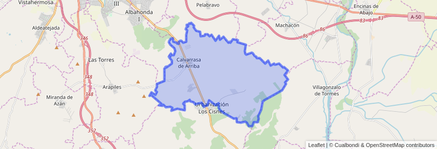 Mapa de ubicacion de Calvarrasa de Arriba.